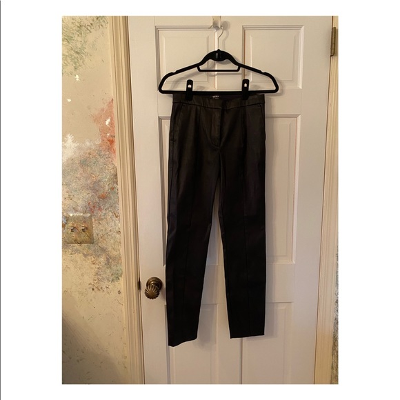Aritzia Pants & Jumpsuits | Aritzia Talula Coated Cigarette Pants | Color: Black | Size: 4